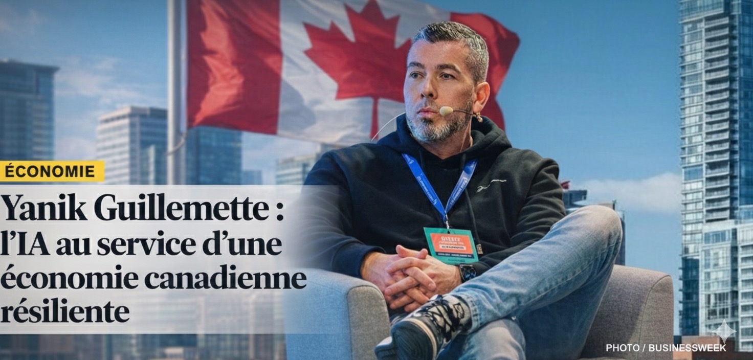 Yanik Guillemette, entrepreneur canadien en technologies, participant à une conférence sur l’intelligence artificielle et la productivité économique a